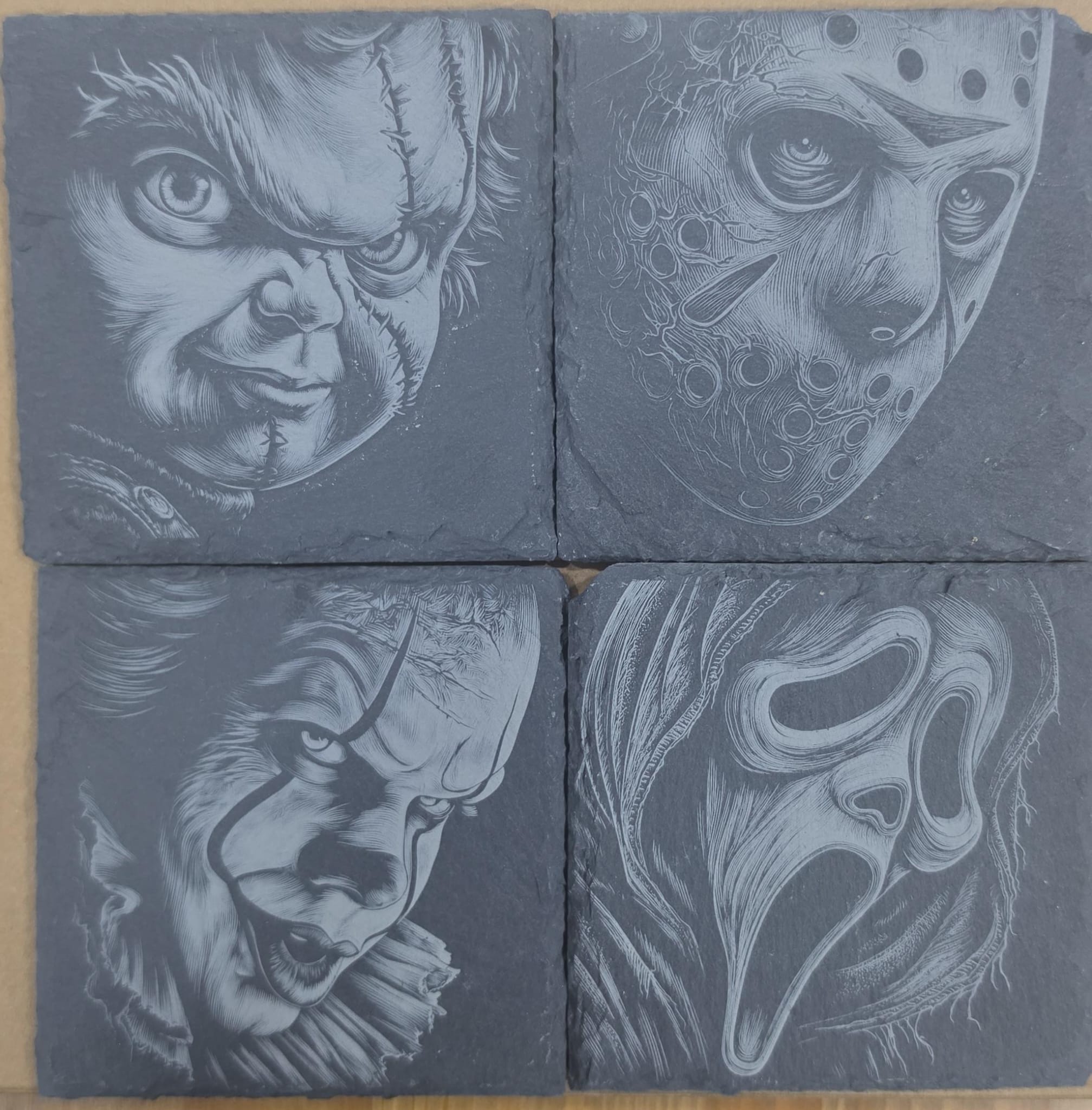 Horror Rock Coaster 4 Piece Set
